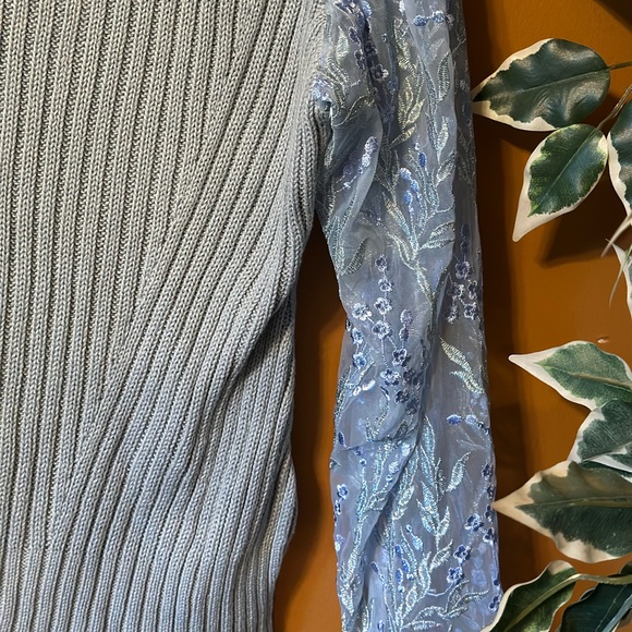 embellished mixed textile sweater - Picture 3 of 6